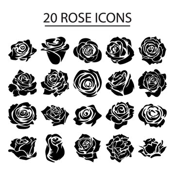 set of rose icons