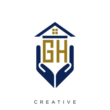 gh logo design vector for real estate