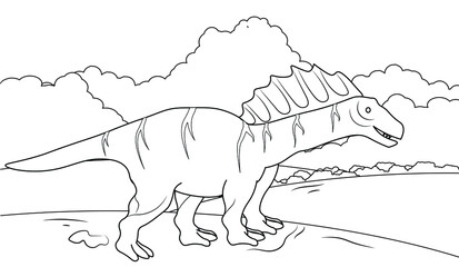 amargasaurus dinosaur standing in a jungle fun education learning earth