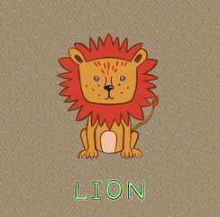 design Cute Leo the zodiac sign. small icon for stock. Vector illustration