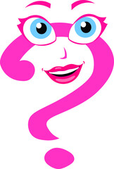 Amazing funny female question mark character girl woman lady business woman manager