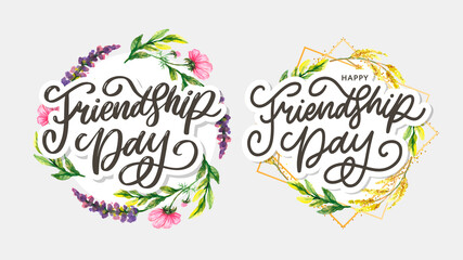 Friendship day vector illustration with text and elements for celebrating friendship day