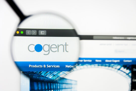 Richmond, Virginia, USA - 27 July 2019: Illustrative Editorial of Cogent Communications Holdings Inc website homepage. Cogent Communications Holdings Inc logo visible on display screen.