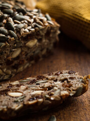 Rustic home made seed loaf buckwheat bread