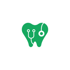 Logo template of dental clinic. Simple flat style. Vector logo template ready for use.