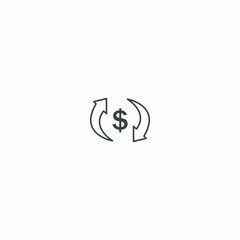  vector illustration of the exchange of currency line icon