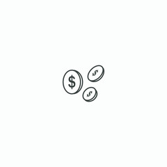  vector illustration of the coins  line icon