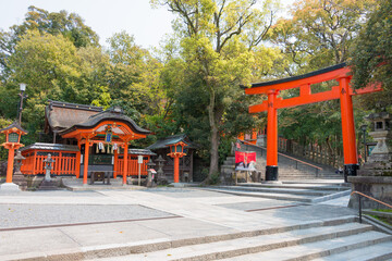 Fushimi Inari-taisha Shrine in Fushimi, Kyoto, Japan. Fushimi Inari Taisha is Kyoto's most important Shinto shrine and one of its most impressive attractions.