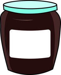 chocolate one colored Illustration of a Hand drawn jam jelly jar mayonnaise butter blank empty bottle label template write your logo text