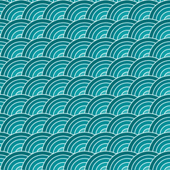 Beautiful seamless pattern design for decorating, wallpaper, fabric, backdrop and etc. waves pattern with mint green isolated on white background.