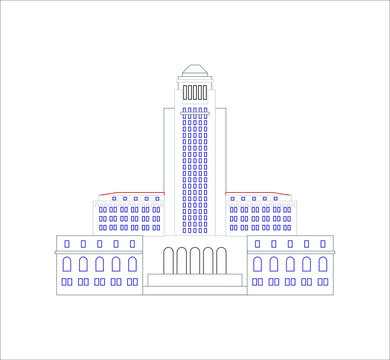 Los Angeles City Hall. illustration for web and mobile design.