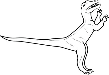 Deinonychus dinosaur hand drawn artwork illustration children color book education learning