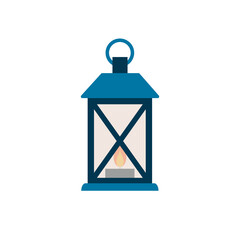 Vintage camping lantern flat, lamp icon, piece of cheese icon, vector illustration isolated on white background