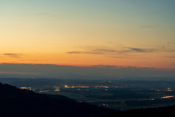 Sonnenuntergang vom Gmundnerberg in Oberösterreich