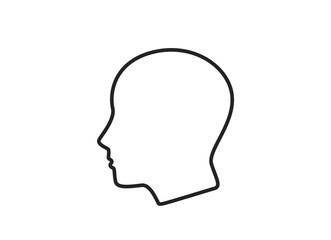 human head line icon. simple style person sign. infographic element and symbol for web design