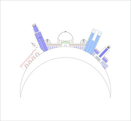 Obraz premium Los Angeles city skyline in United States. illustration for web and mobile design.