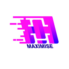 the letter m logo, the modern purple and pink logo