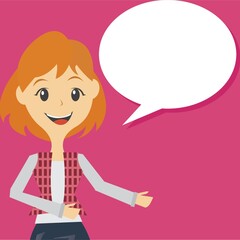 woman with speech bubble