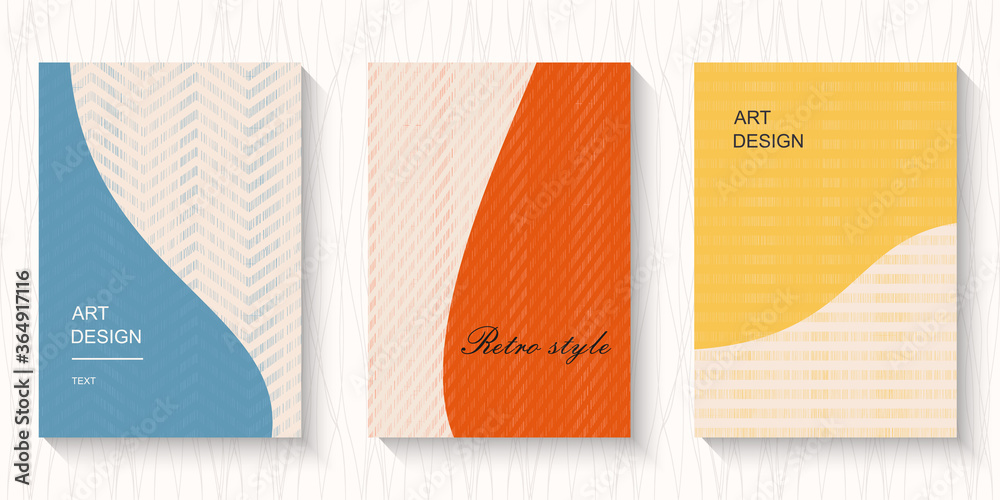 Aufkleber set of vector modern colorful abstract covers with shabby stripes. can be used for your designs for 