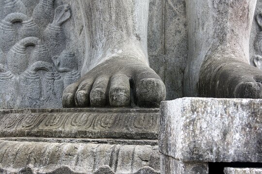 Feet Stone Statue of Gomateshwara in Karkala, India