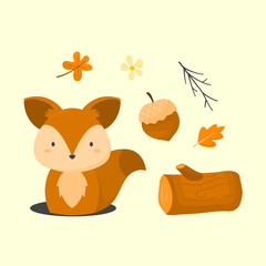Fall and autumn stuff clip art vector illustration