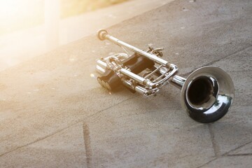 old brass trumpet