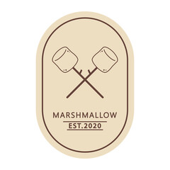 Marshmallow logo design. free space for text. Marshmallow doodle symbol.