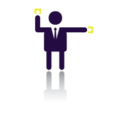 businessman with arrow signs