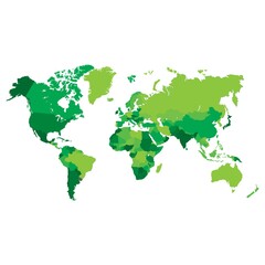 world map in green