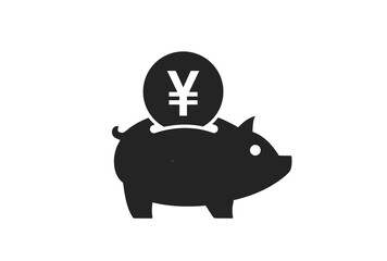 save japanese yen icon. japanese money piggy bank. banking and finance symbol