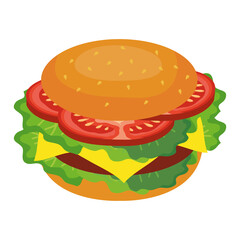 hamburger design, food eat restaurant and menu theme Vector illustration