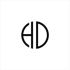  letter hd  dh  circle logo design vector image , circle letter hd logo image 