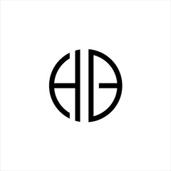 letter hb circle logo design vector image ,logo letter hb circle 