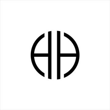 Initial letter HH circle logo template design Royalty Free Vector