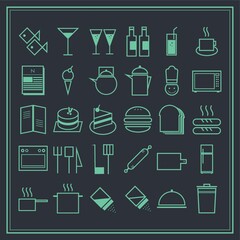 restaurant icons set