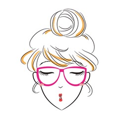 girl with puckered lips