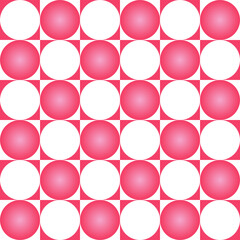 Beautiful seamless pattern of circle and square isolated on white background. Suitable for wrapping paper, wallpaper, fabric, backdrop and etc.