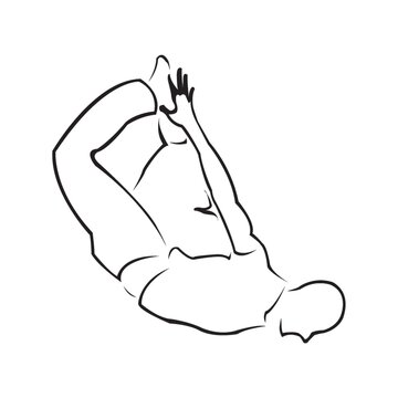 black line art person stretching clip art preview