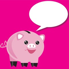 piggy bank with speech bubble