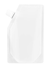 White blank Doypack, spout pouch, bag foil or plastic packaging.