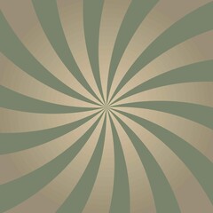 Sunlight horizontal spiral background. green and beige color burst wallpaper.