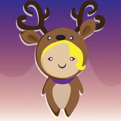 Fototapeta premium boy in reindeer costume