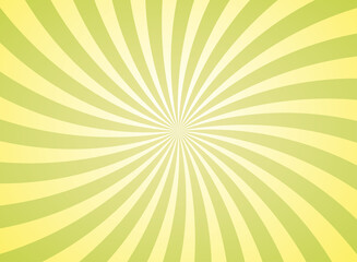 Sunlight horizontal spiral background. green color burst wallpaper.
