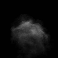 Abstract white vapor, smoke in the form of a cloud on a black background