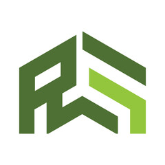 home initial R F concept. Construction logo template, Home and Real Estate icon. Housing Complex Simple Vector Logo Template. - vector