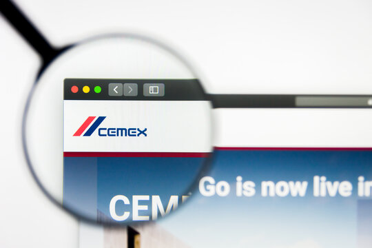 Richmond, Virginia, USA - 26 July 2019: Illustrative Editorial of Cemex S A B de C V website homepage. Cemex S A B de C V logo visible on display screen.