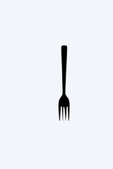 Silhouette of fork on white background
