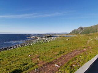 Fototapeta na wymiar Bukkekjerka Rest Area Nantional Scenic Road Andøya Northern Norway