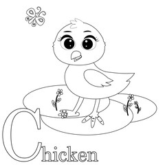 abc animal alphabet coloring vector illustration