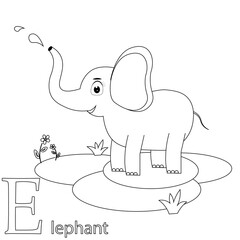 abc animal alphabet coloring vector illustration